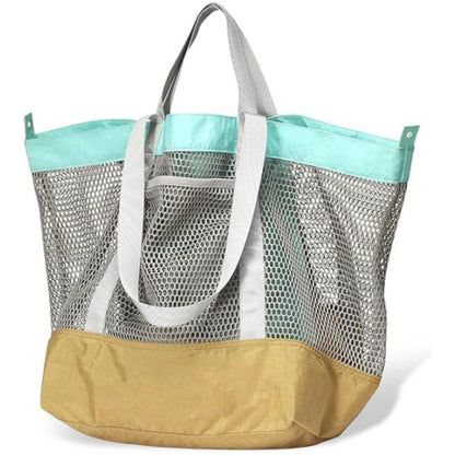 Spacious Beach Tote with Mesh Design for Easy Storage