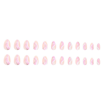 Nail Tips with Artistic Wave Pattern