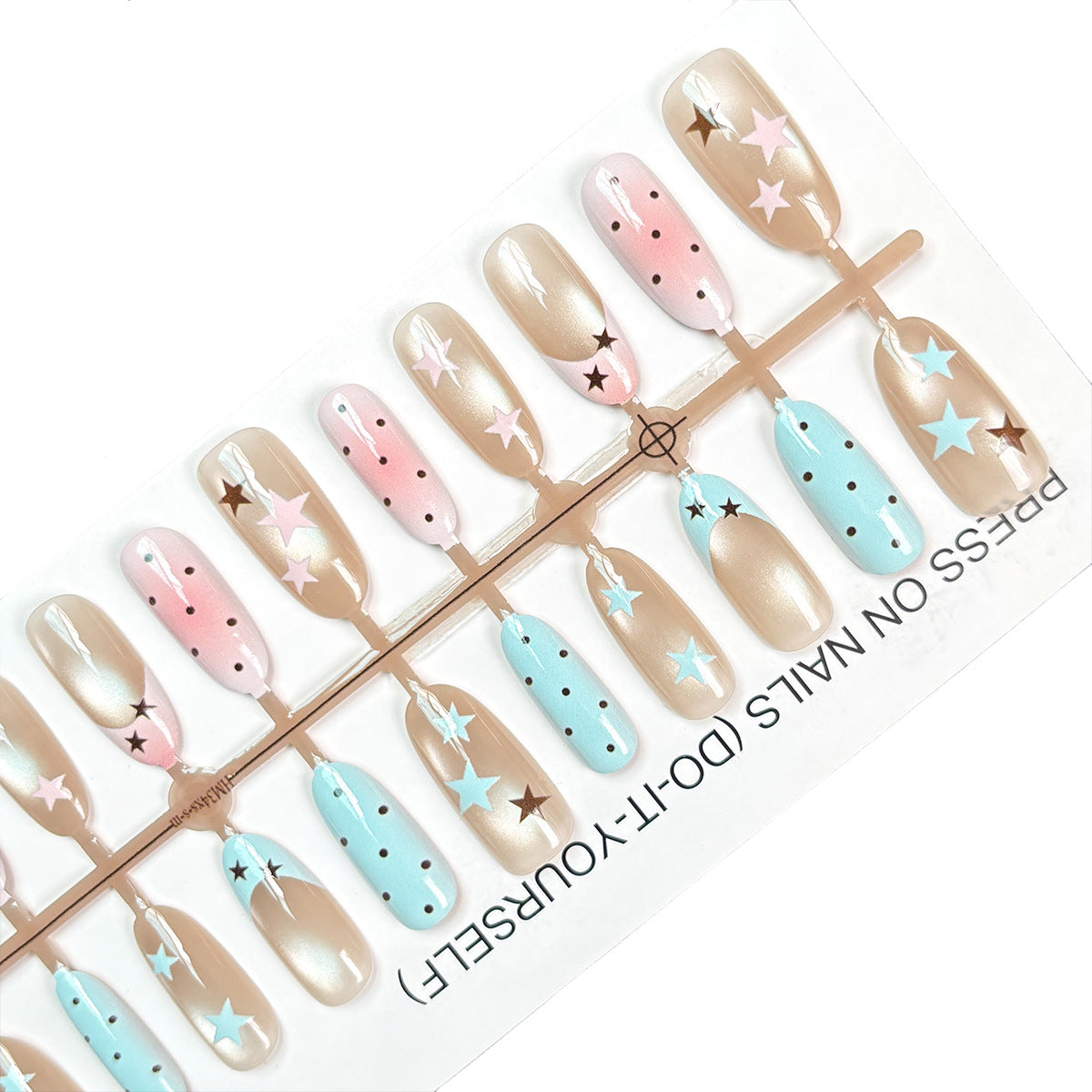 Press-On Nails with Starry Artistic Design