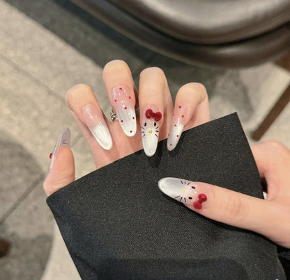 Themed Press-On Nails with Artistic Design