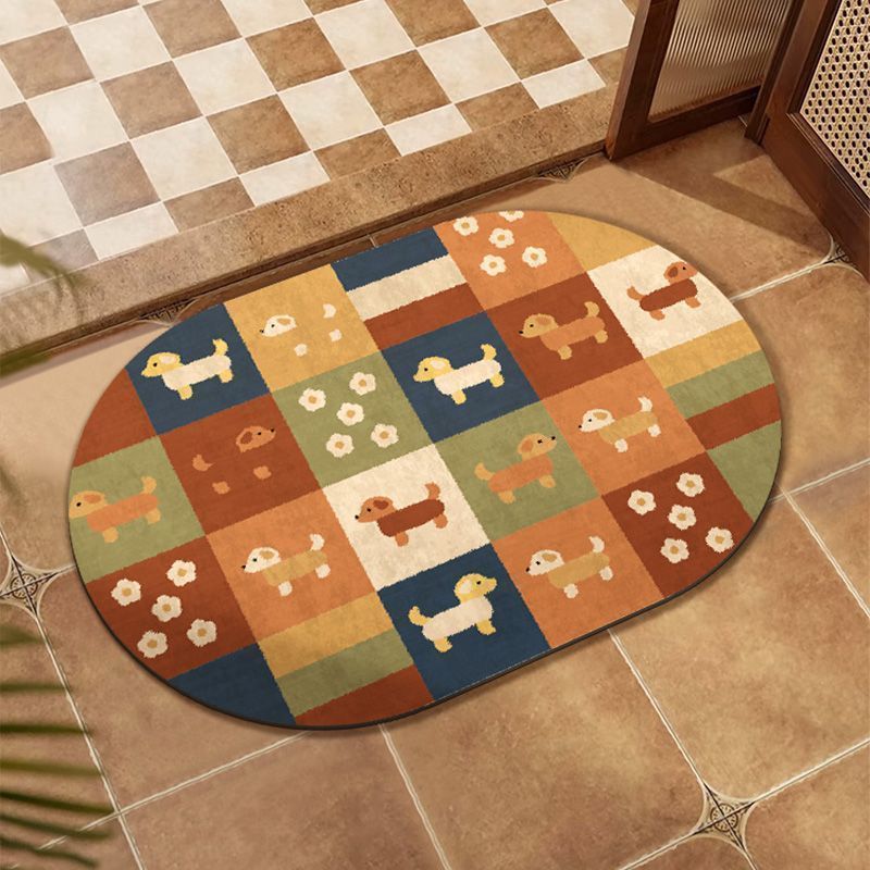 Memory Foam Bath Mat with Abstract Design