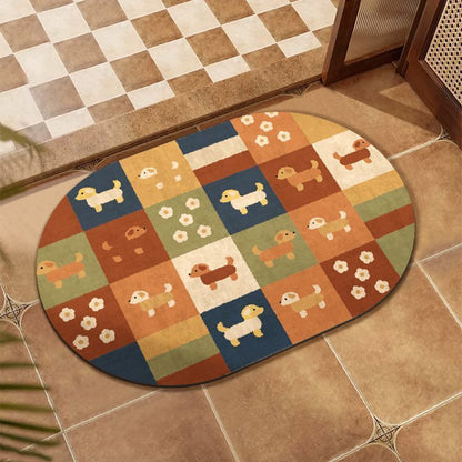 Memory Foam Bath Mat with Abstract Design