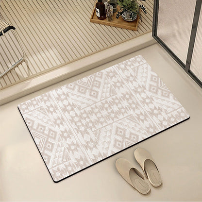 Abstract Style Bath Mat with Geometric Pattern
