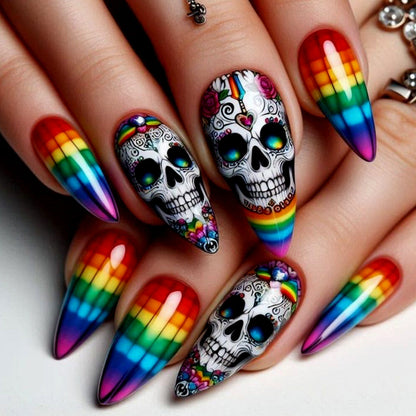 Skull Pattern Nail Art Extensions – Creative Design