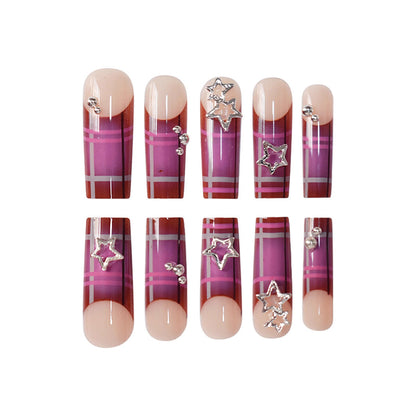 Star-Decorated Artistic Nail Art Design