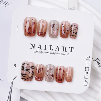 Floral Embellished Press-On Stiletto Nail Set