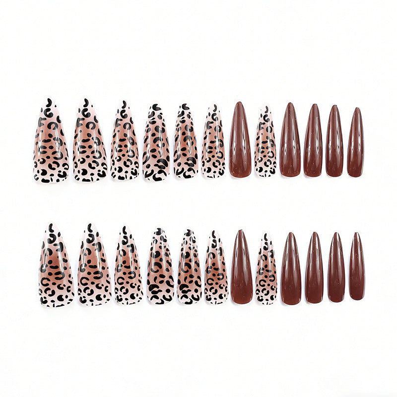 Leopard Print Stiletto Nail Tips – Artistic Nail Extensions