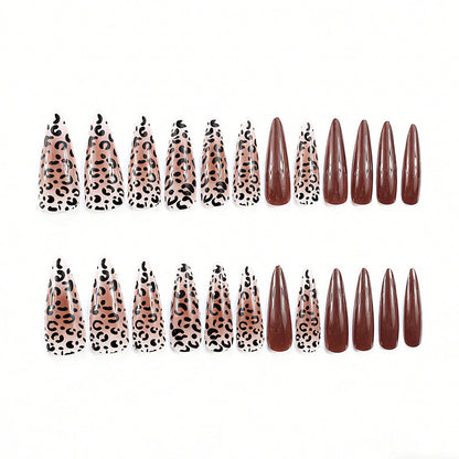 Leopard Print Stiletto Nail Tips – Artistic Nail Extensions