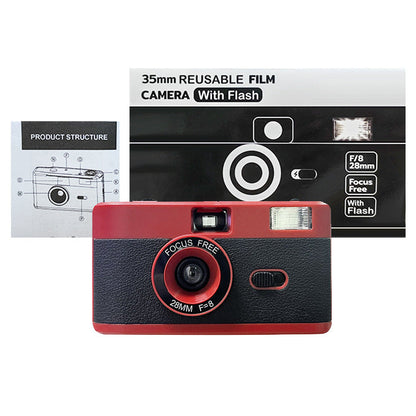 35mm Film Camera with Flash - Reusable Design