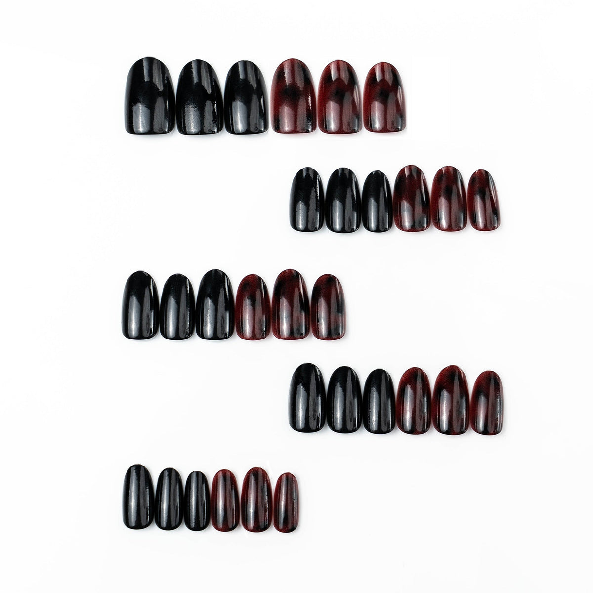Gradient Press-On Nail Set in Artistic Design