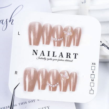 Floral Embellished Press-On Stiletto Nail Set