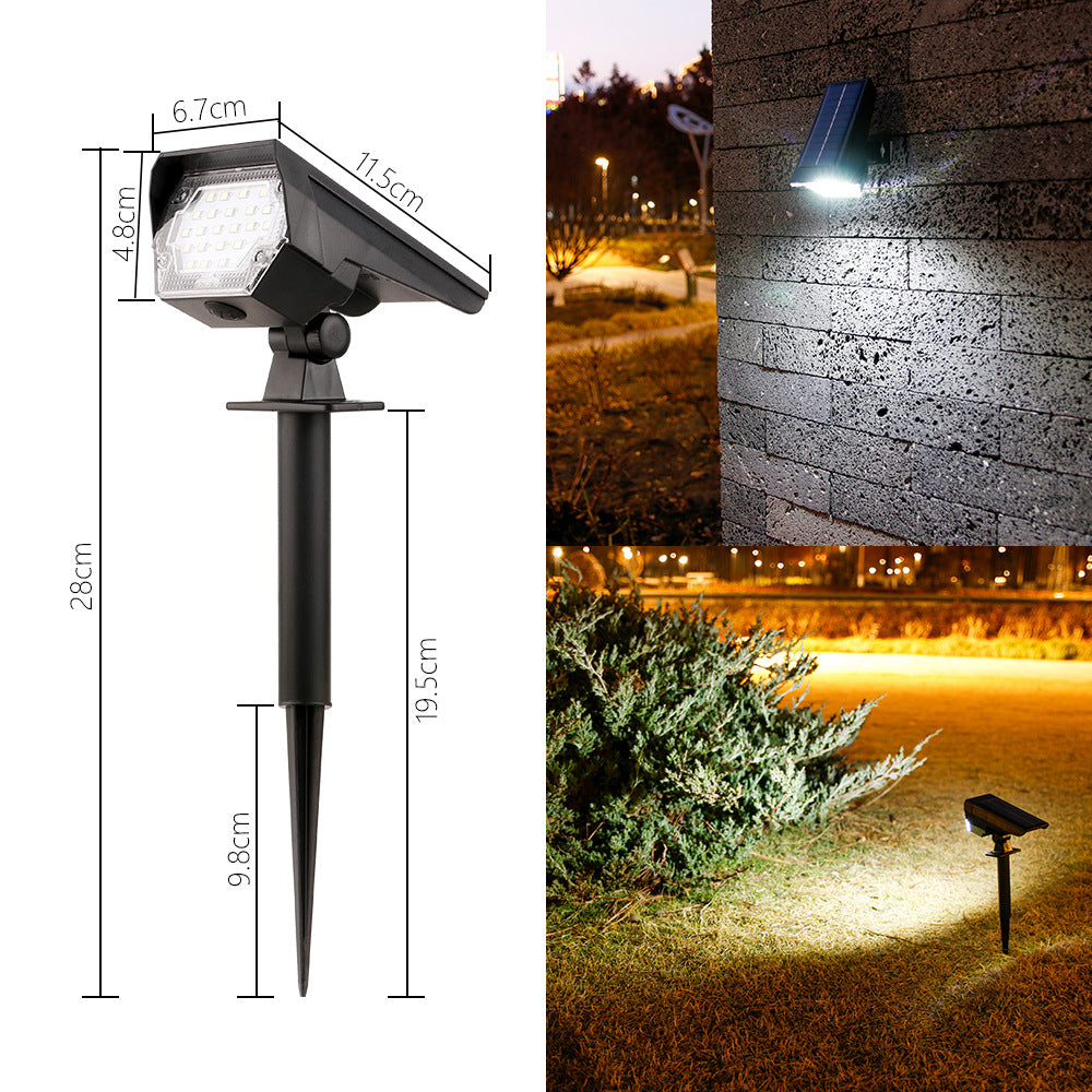 Solar-Powered LED Landscape Spotlight with Adjustable Stake