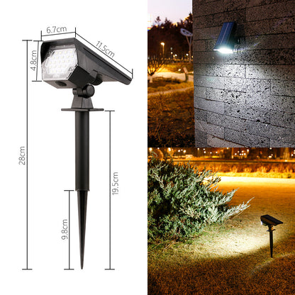 Solar-Powered LED Landscape Spotlight with Adjustable Stake