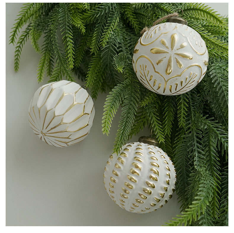 Set of Vintage Christmas Bauble Ornaments for Decoration