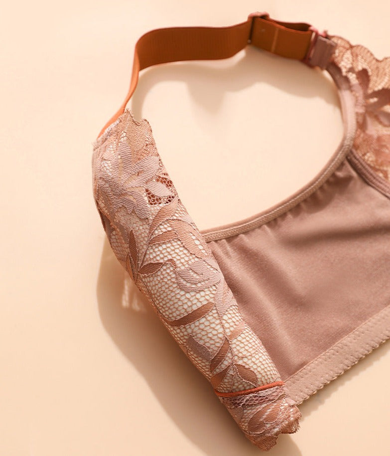 Front Closure Wireless Bra in Amber Color