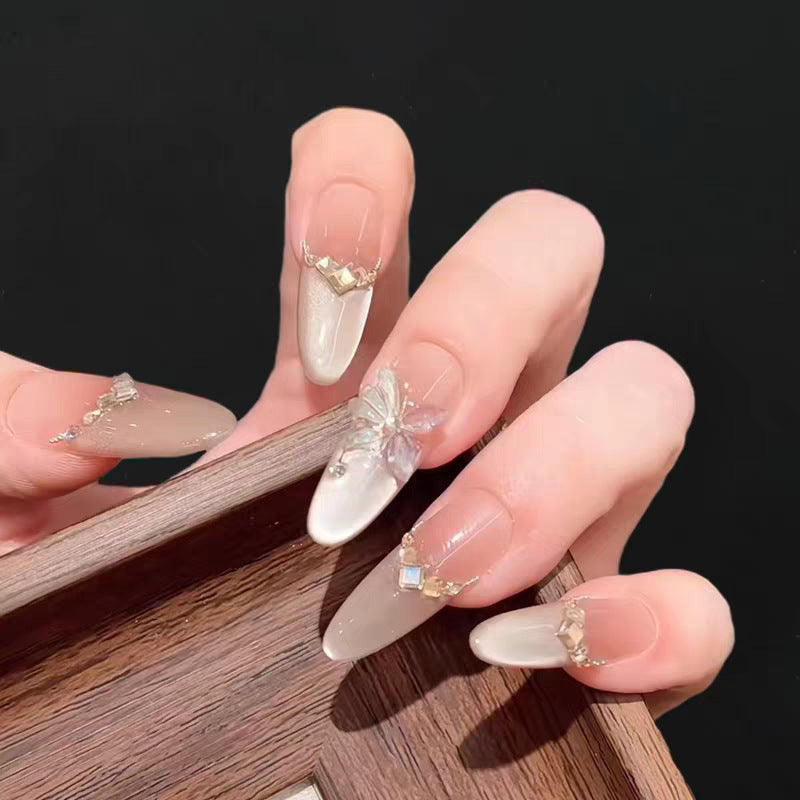 Themed Press-On Nails with Artistic Design