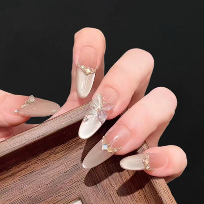 Themed Press-On Nails with Artistic Design