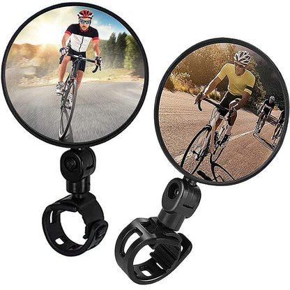 Universal Clamp Adjustable Convex Safety Mirror for Road and Mountain Bikes