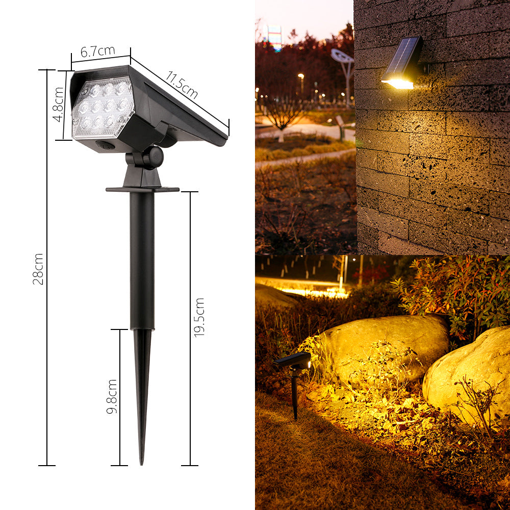 Solar-Powered LED Landscape Spotlight with Adjustable Stake