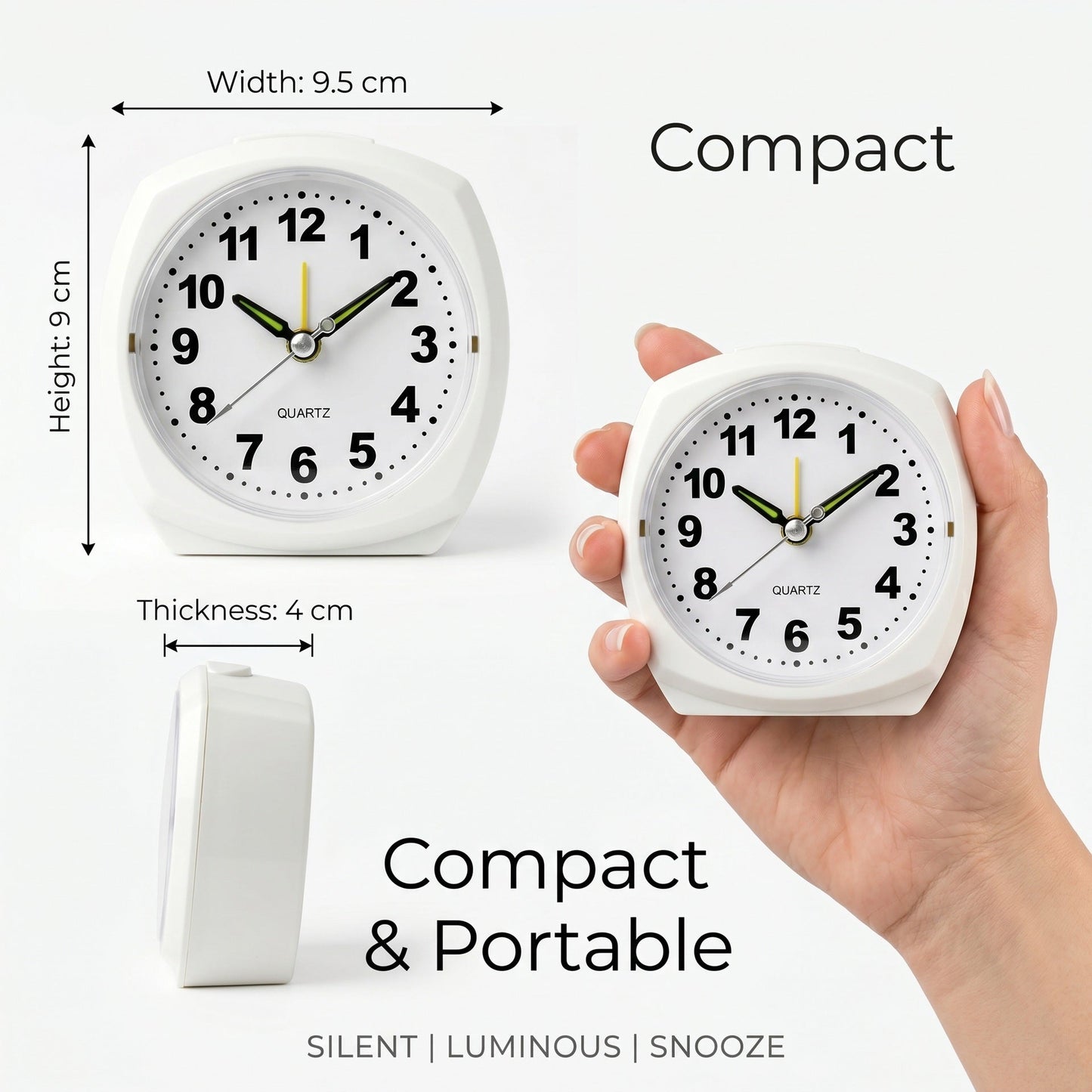 Night Light Analog Alarm Clock with Snooze Feature