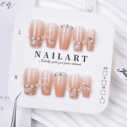 Floral Embellished Press-On Stiletto Nail Set