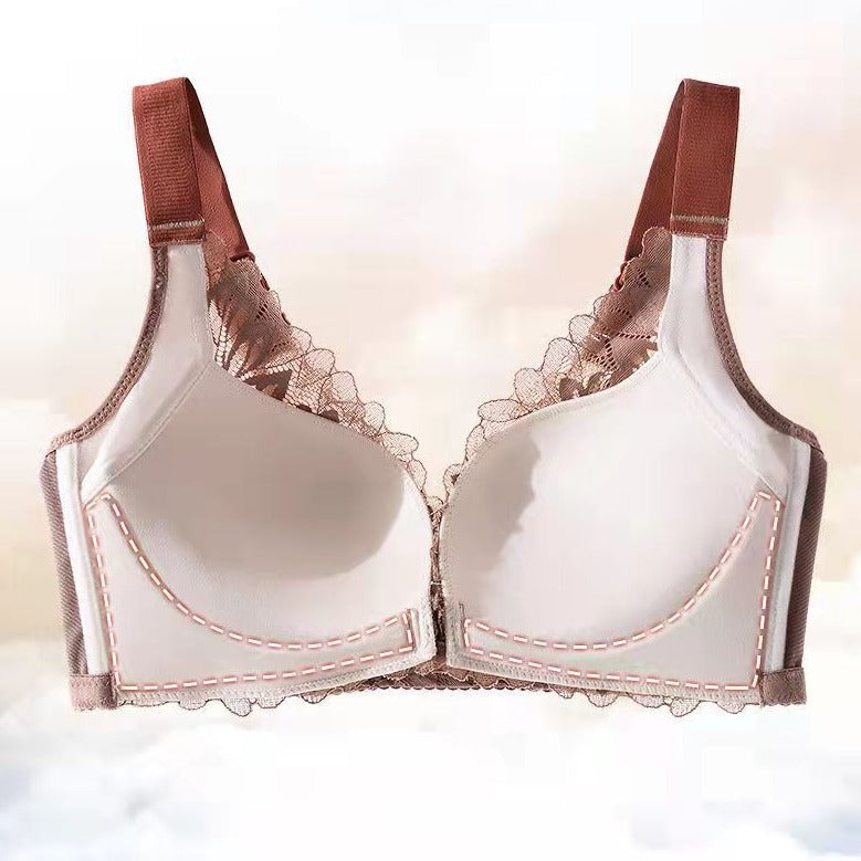 Front Closure Wireless Bra in Amber Color