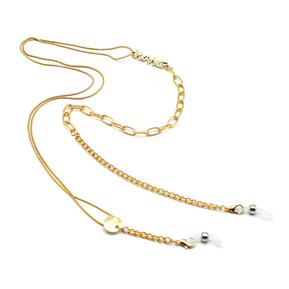 Gold-Plated Eyewear Chain with Adjustable Design
