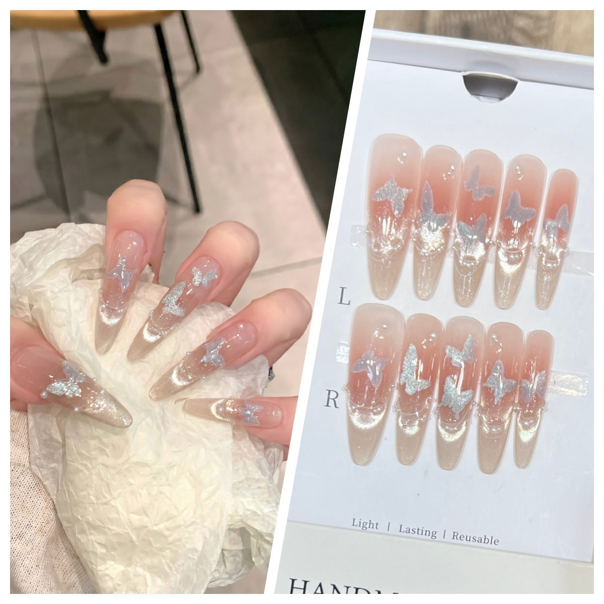 Charming Patterned Press-On Stiletto Nail Set