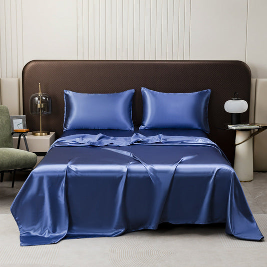 Cooling Silky Satin Bed Sheet Set for Comfortable Breathable Sleep