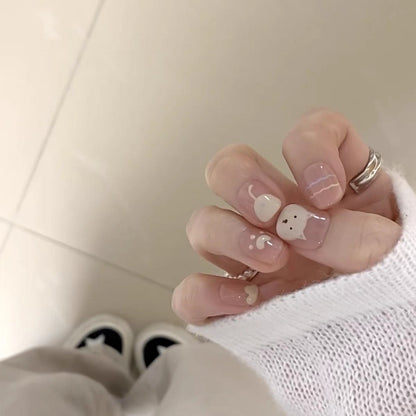 Press-On Nail Kit Featuring Distinctive Bow Patterns