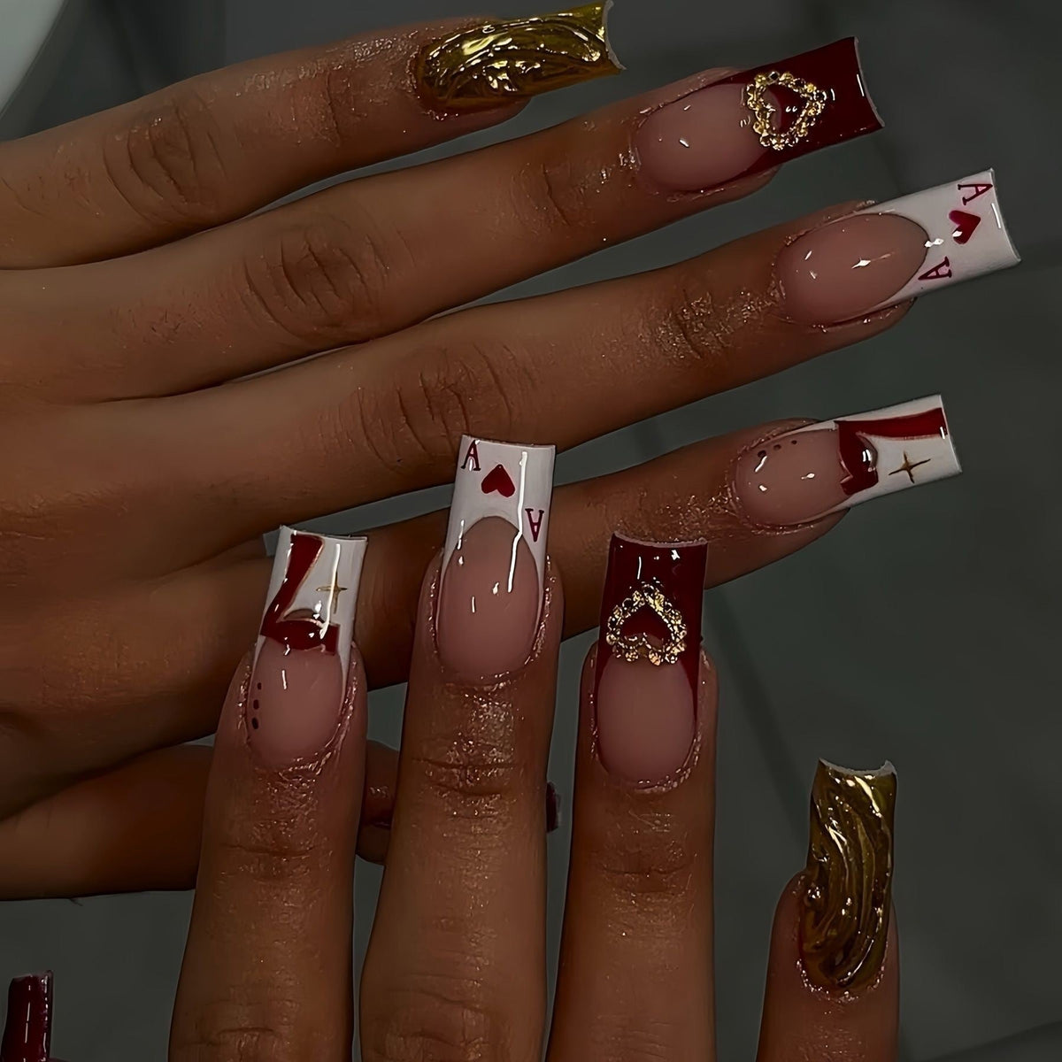 Creative Nail Extensions Inspired by Playing Cards
