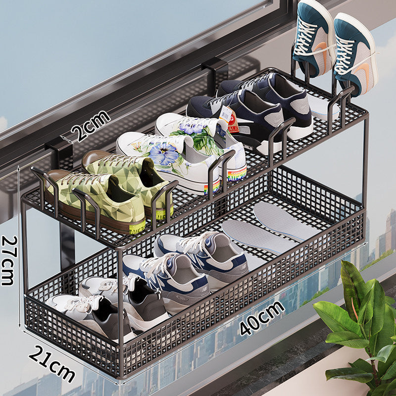 Over-the-Door Shoe Storage Rack with Adjustable Design