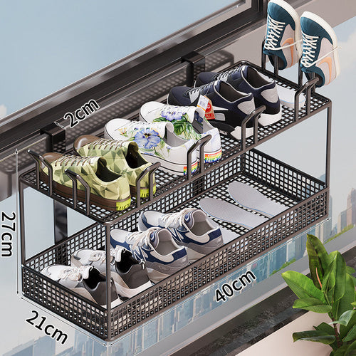 Over-the-Door Shoe Storage Rack with Adjustable Design