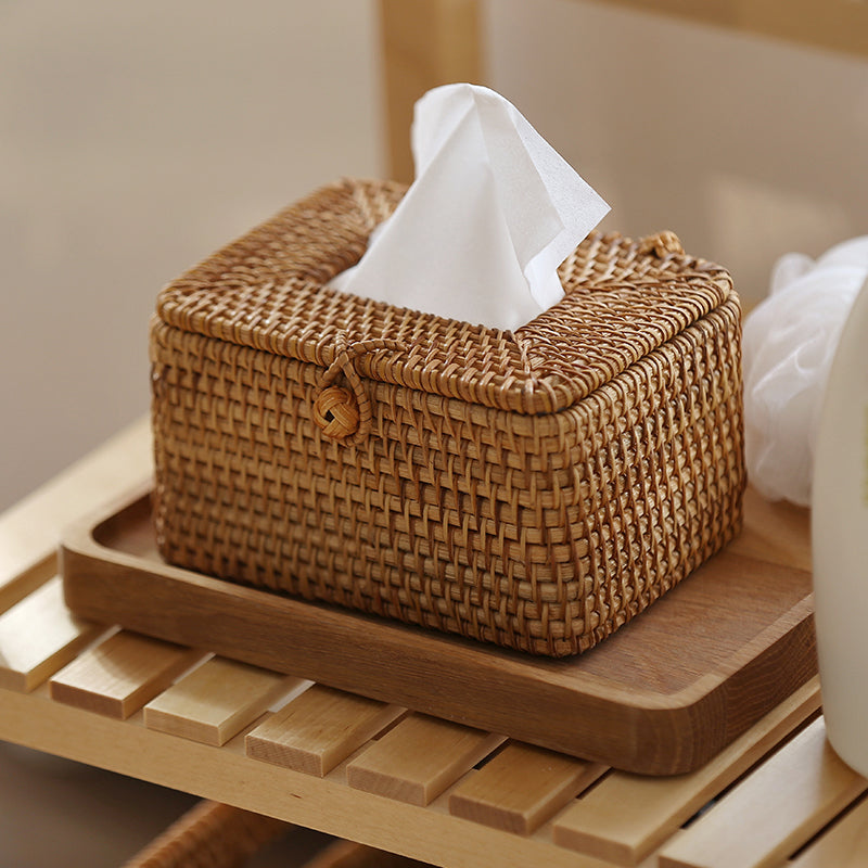 Elegant Rattan Tissue Holder – Artisan Crafted Design