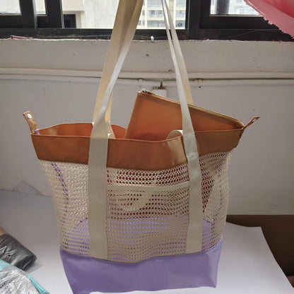 Spacious Beach Tote with Mesh Design for Easy Storage