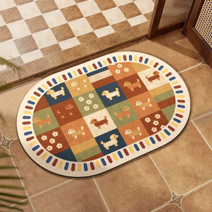 Memory Foam Bath Mat with Abstract Design