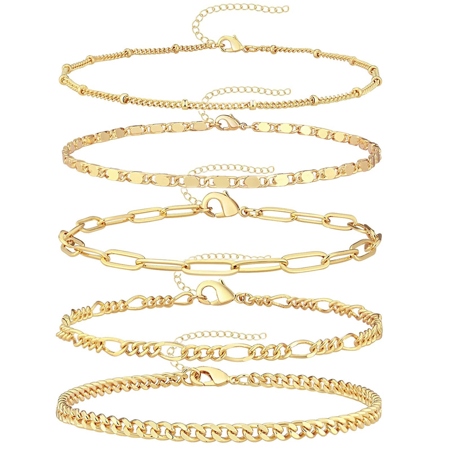 Versatile Adjustable Anklet Set in Multiple Styles