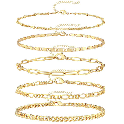Versatile Adjustable Anklet Set in Multiple Styles