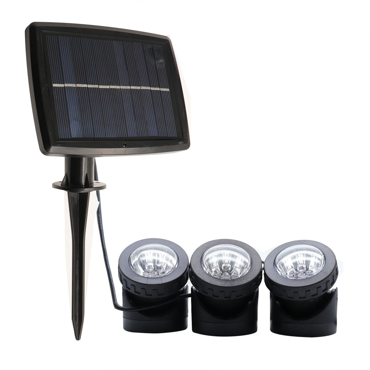 Garden Spotlight Kit with Adjustable Solar Power and Ground Stake