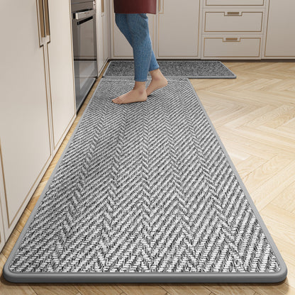 Herringbone Comfort Mat for Kitchen - Anti-Fatigue Design