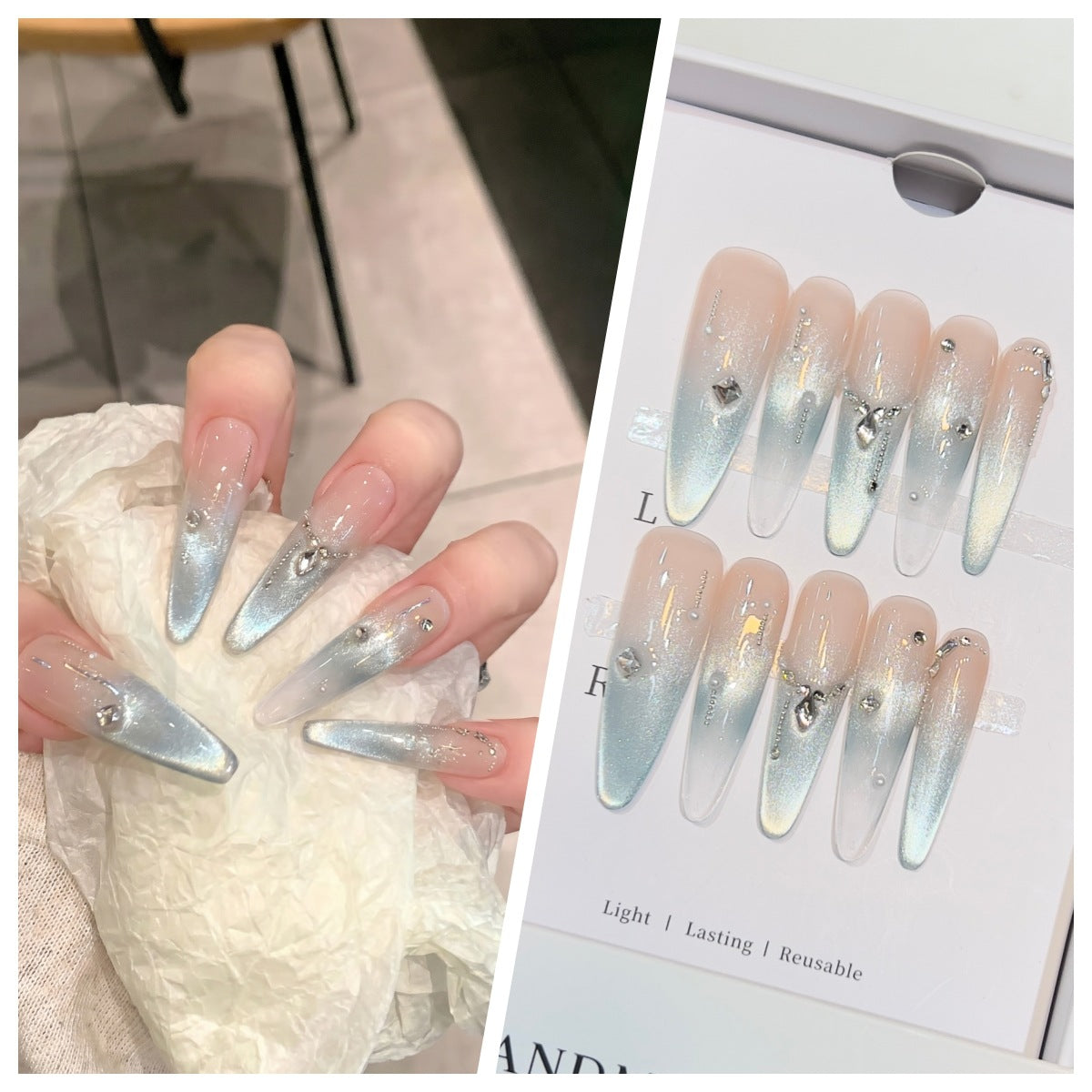 Charming Patterned Press-On Stiletto Nail Set
