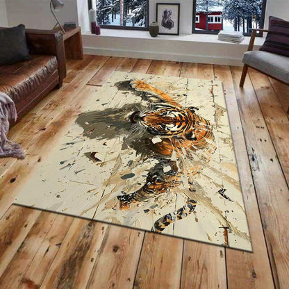 3D Wall Mural of a Tiger Design
