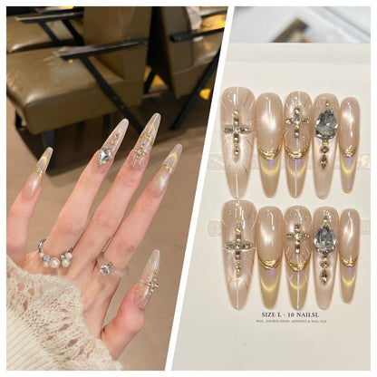 Charming Patterned Press-On Stiletto Nail Set
