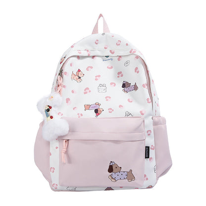 Cute School Backpack with Dog Design