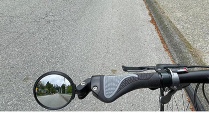 Convex Safety Mirrors for Bicycles – Adjustable Bar-End with Swivel and Anti-Glare Glass