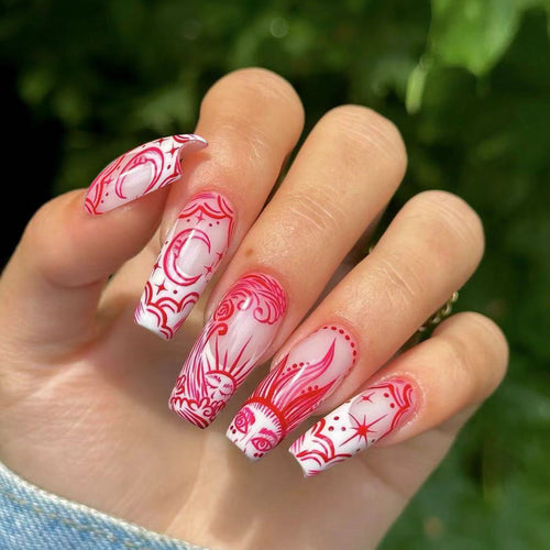 Decorative Press-On Nails with Unique Designs