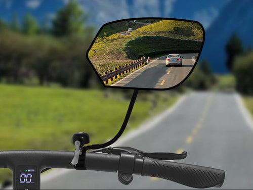 Adjustable Rearview Mirror with Anti-Glare Convex Glass and Full-Rotation Handlebar
