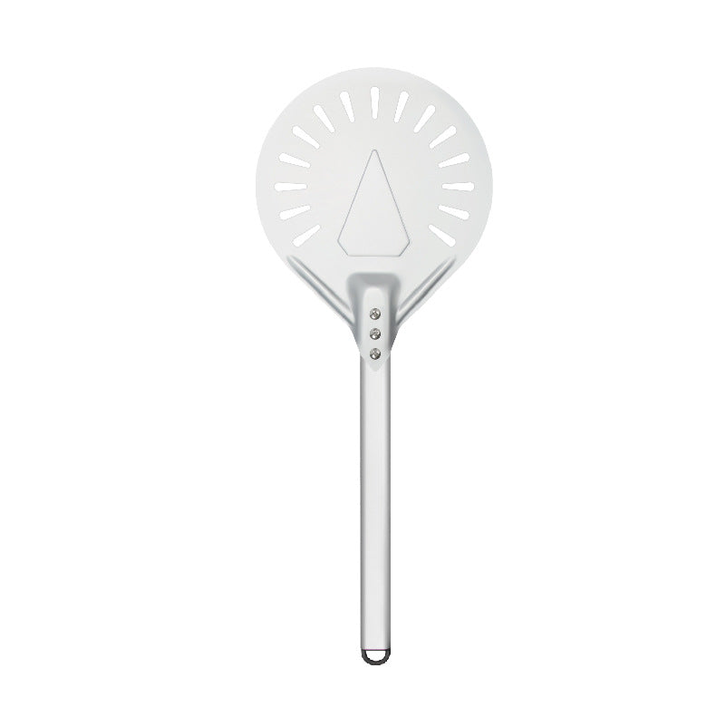 Ergonomic Handle Perforated Pizza Peel and Serving Spatula in Stainless Steel
