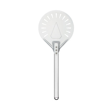 Ergonomic Handle Perforated Pizza Peel and Serving Spatula in Stainless Steel