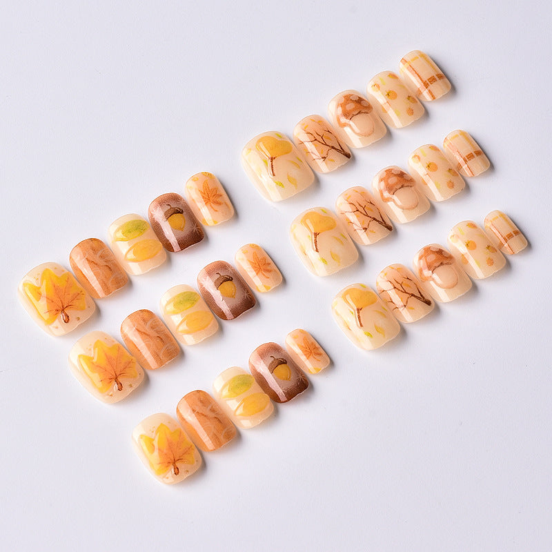 Seasonal Leaves Nail Art Set - Press-On Design Kit
